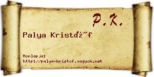 Palya Kristóf névjegykártya