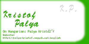 kristof palya business card